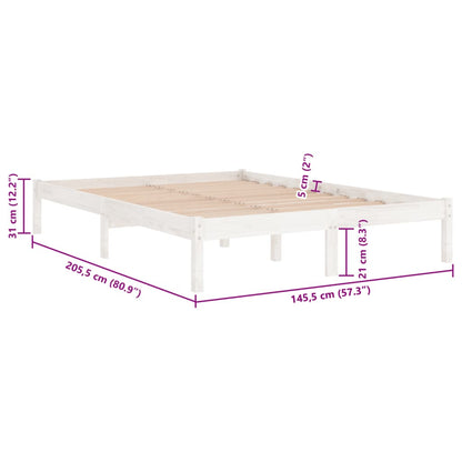 Giroletto Bianco in Legno Massello di Pino 140x200 cm | homemem39