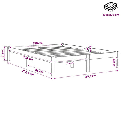 Giroletto in Legno Massello 150x200 cm King Size