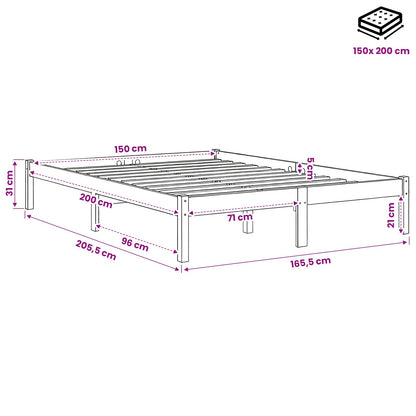 Giroletto in Legno Massello 150x200 cm King Size