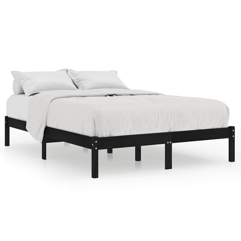 Giroletto Nero in Legno Massello 150x200 cm King Size