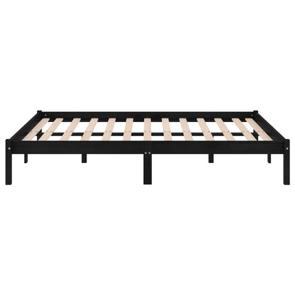 Giroletto Nero in Legno Massello 150x200 cm King Size | homemem39