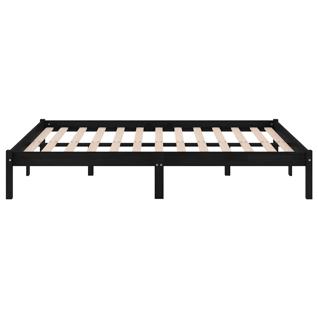 Giroletto Nero in Legno Massello 150x200 cm King Size