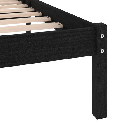 Giroletto Nero in Legno Massello 150x200 cm King Size | homemem39