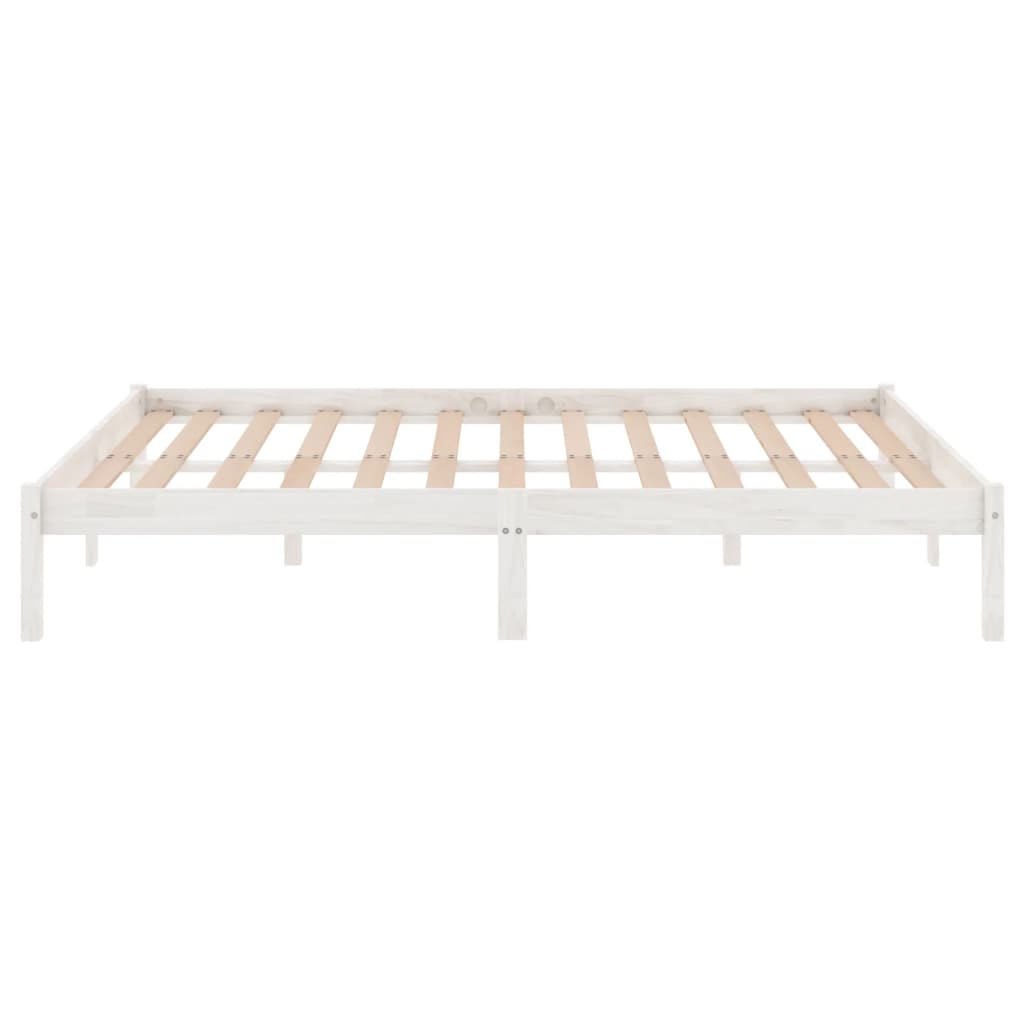 Giroletto Bianco in Legno Massello di Pino 160x200 cm | homemem39