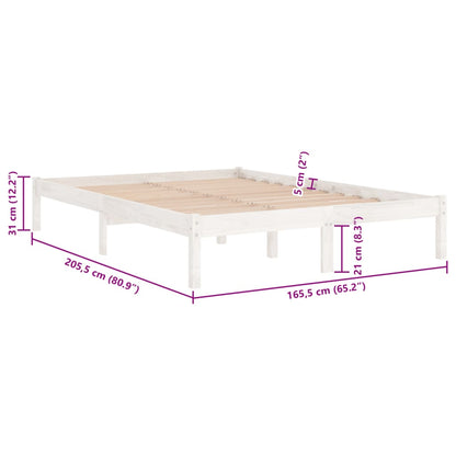 Giroletto Bianco in Legno Massello di Pino 160x200 cm | homemem39