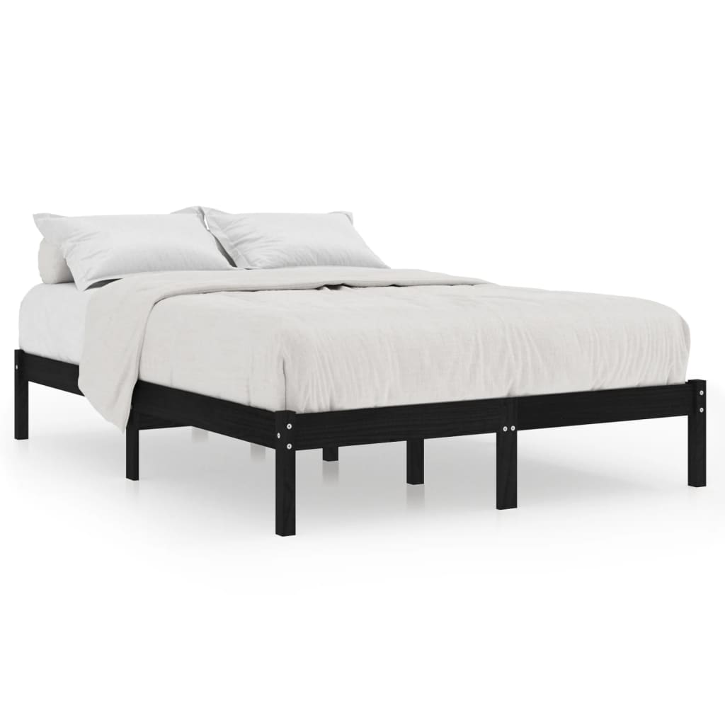 Giroletto Nero in Legno Massello di Pino 200x200 cm | homemem39