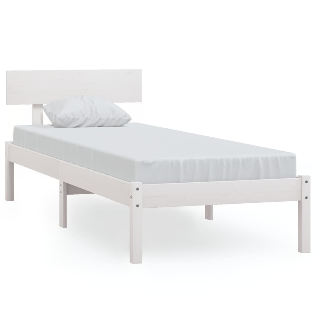 Giroletto Bianco in Legno Massello 75x190 cm Small Single | homemem39
