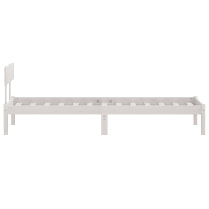 Giroletto Bianco in Legno Massello di Pino 90x190 cm Single | homemem39