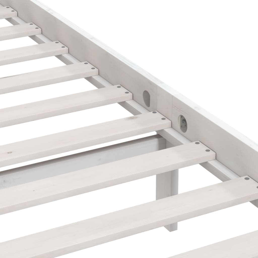 Giroletto Bianco in Legno Massello di Pino 90x190 cm Single | homemem39