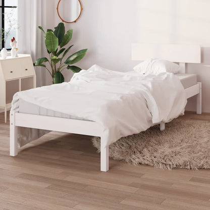 Giroletto Bianco in Legno Massello di Pino 90x190 cm Single | homemem39