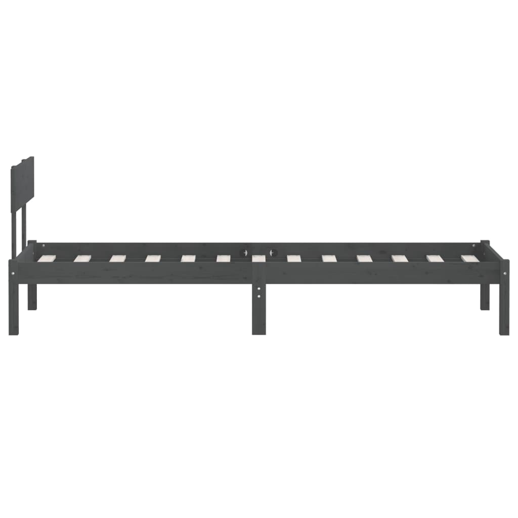 Giroletto Grigio in Legno Massello di Pino 90x190 cm Single | homemem39