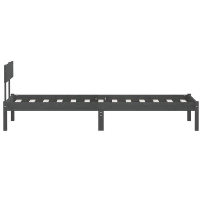 Giroletto Grigio in Legno Massello di Pino 90x190 cm Single | homemem39