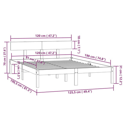 Giroletto Bianco in Legno Massello 120x190 cm Small Double | homemem39