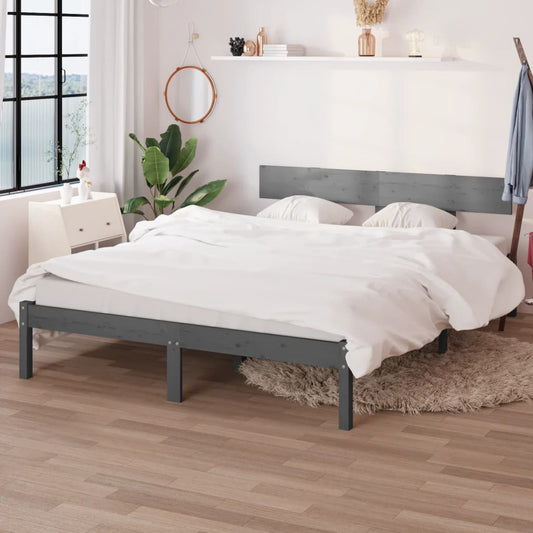 Giroletto Grigio in Legno Massello 120x190 cm Small Double | homemem39