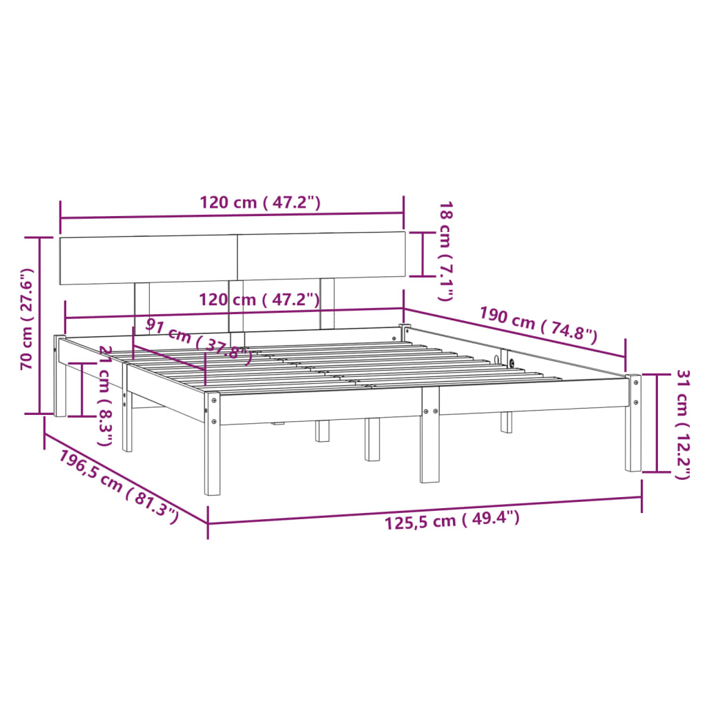 Giroletto in Legno Massello 120x190 cm Small Double | homemem39