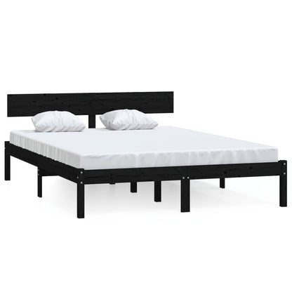 Giroletto Nero in Legno Massello 135x190 cm Double | homemem39
