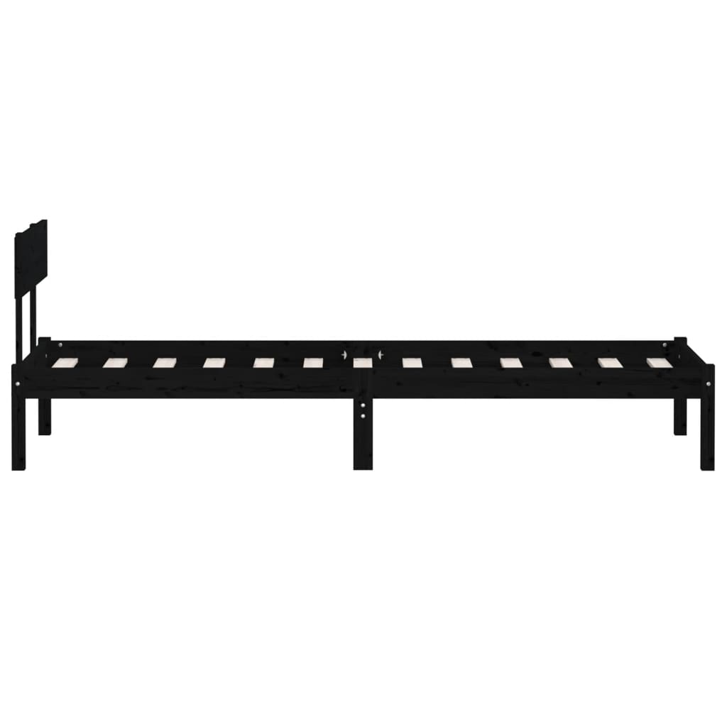 Giroletto Nero in Legno Massello di Pino 100x200 cm | homemem39
