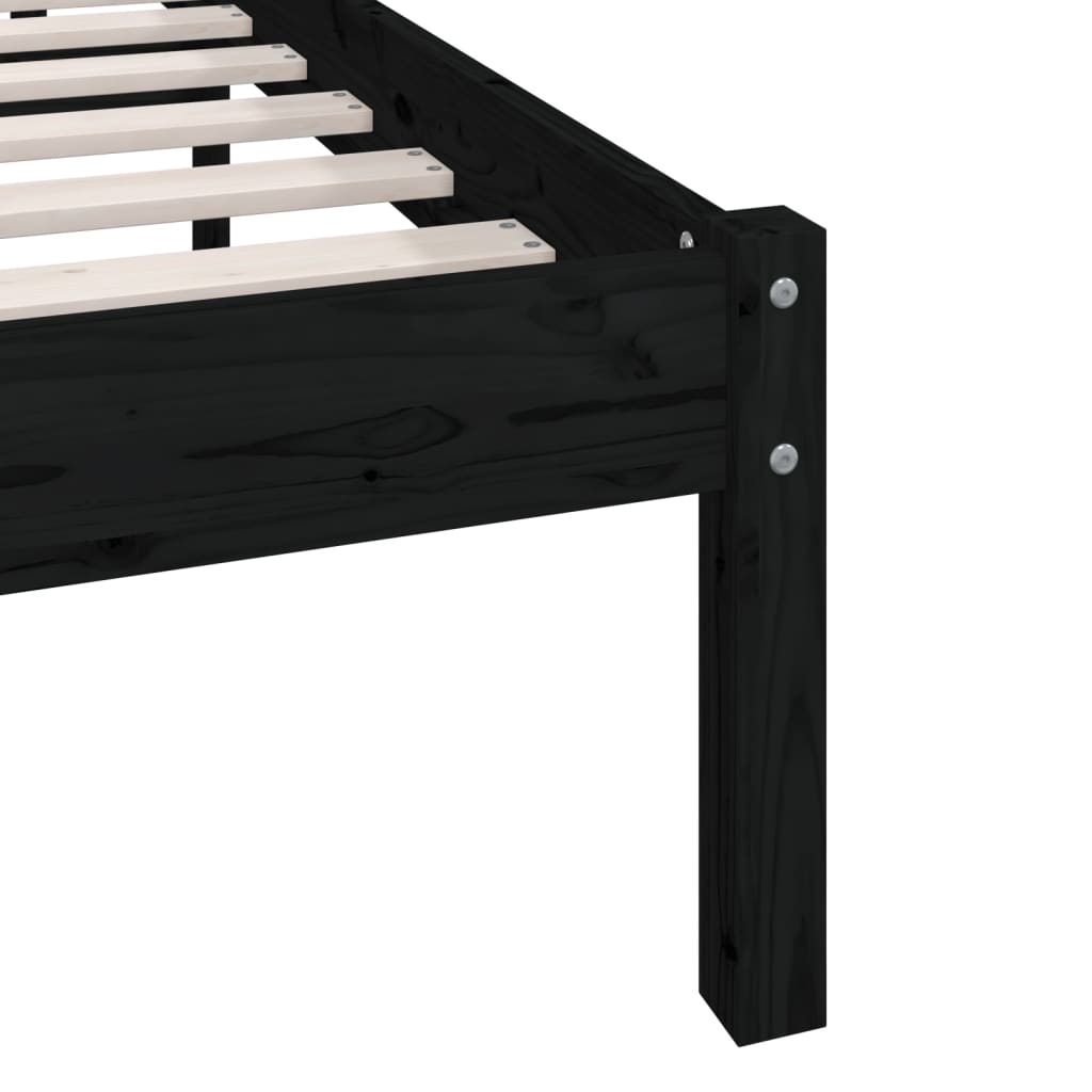 Giroletto Nero in Legno Massello di Pino 100x200 cm | homemem39