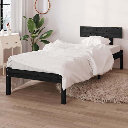 Giroletto Nero in Legno Massello di Pino 100x200 cm | homemem39