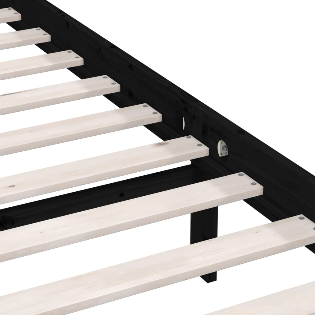 Giroletto Nero in Legno Massello di Pino 120x200 cm | homemem39