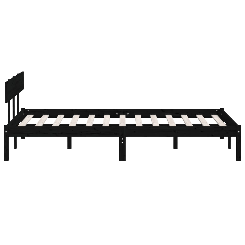 Giroletto Nero in Legno Massello di Pino 140x200 cm | homemem39