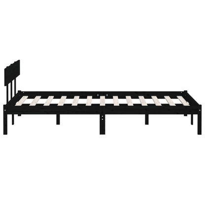 Giroletto Nero in Legno Massello di Pino 140x200 cm | homemem39