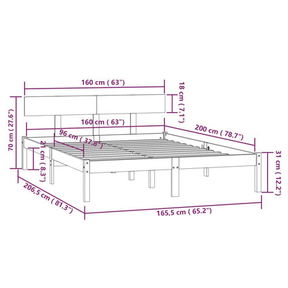 Giroletto senza Materasso in Legno Massello 160x200 cm | homemem39