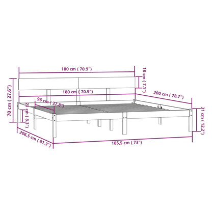 Giroletto Bianco in Legno Massello 180x200 cm Super King | homemem39