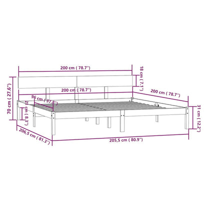 Giroletto senza Materasso in Legno Massello 200x200 cm | homemem39