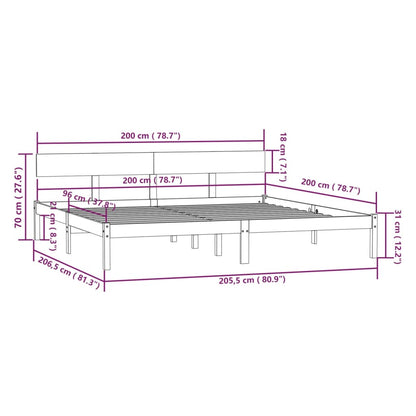 Giroletto Grigio in Legno Massello di Pino 200x200 cm | homemem39