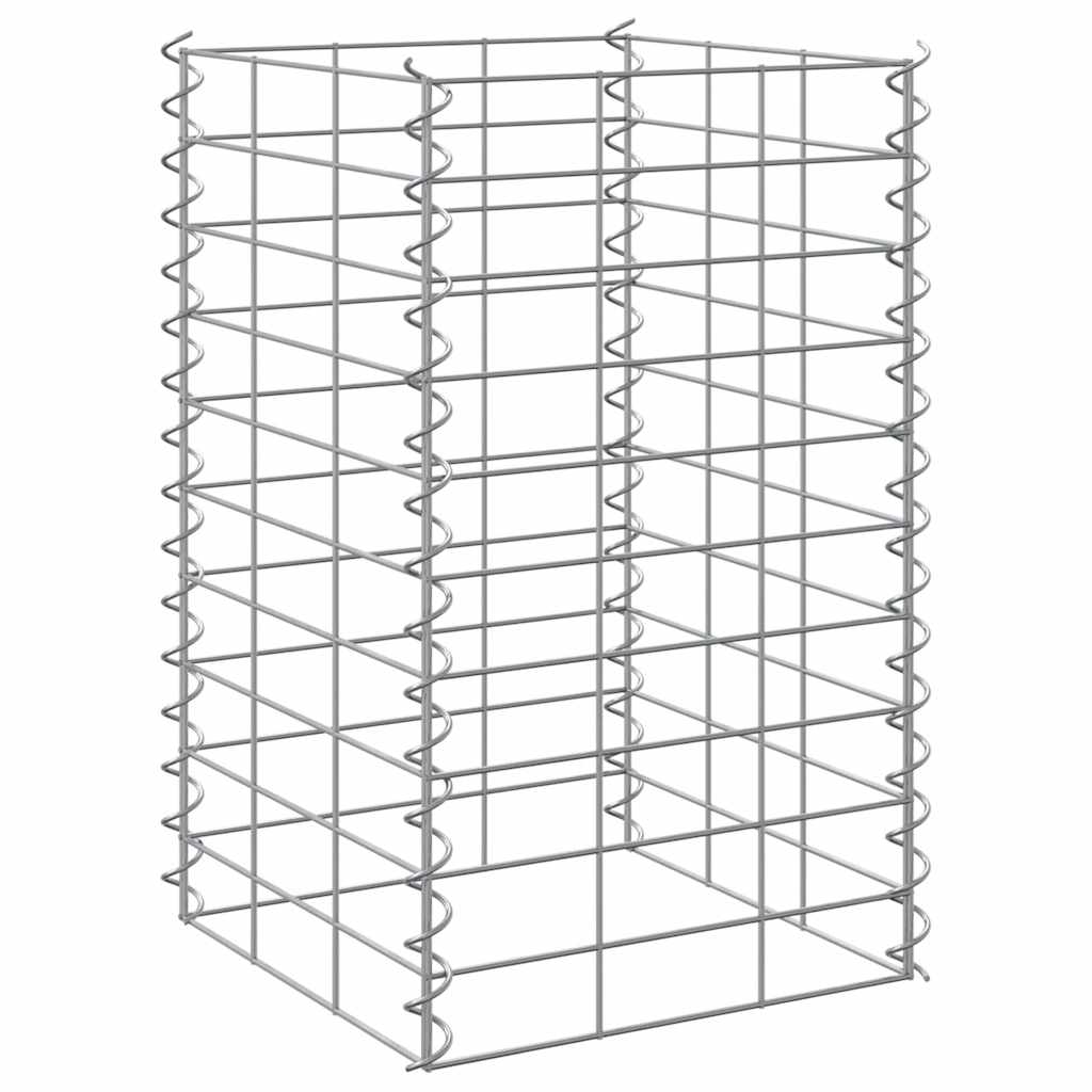 Fioriere Rialzate a Gabbione 3 pz 30x30x50 cm in Ferro