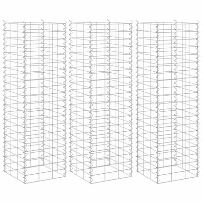 Fioriere Rialzate a Gabbione 3 pz 30x30x100 cm in Ferro | homemem39
