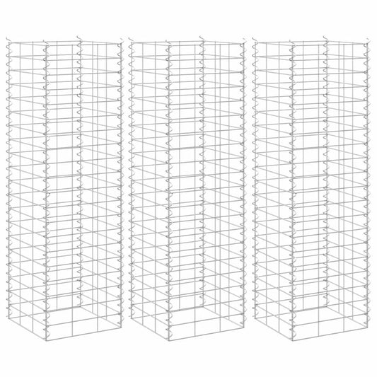 Fioriere Rialzate a Gabbione 3 pz 30x30x100 cm in Ferro | homemem39