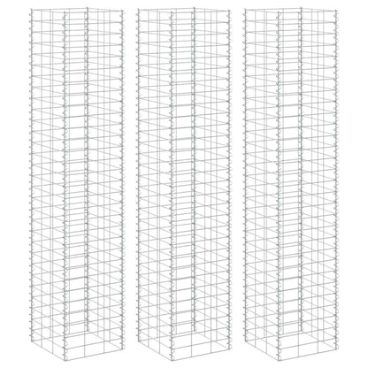 Fioriere Rialzate a Gabbione 3 pz 30x30x200 cm in Ferro