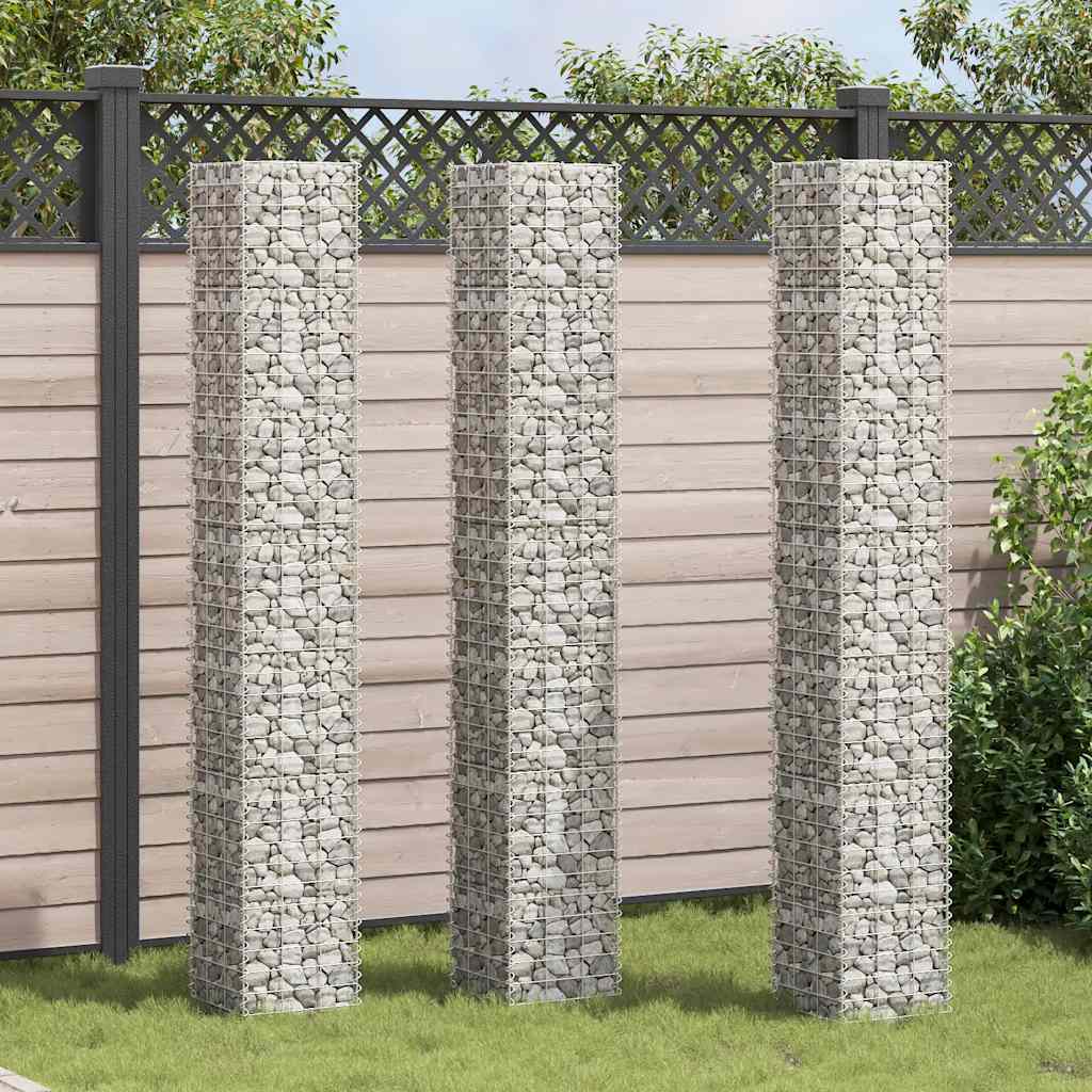 Fioriere Rialzate a Gabbione 3 pz 30x30x200 cm in Ferro | homemem39