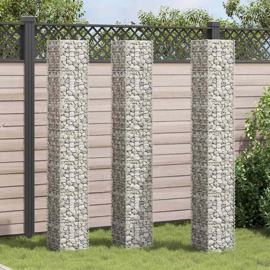 Fioriere Rialzate a Gabbione 3 pz 30x30x200 cm in Ferro | homemem39