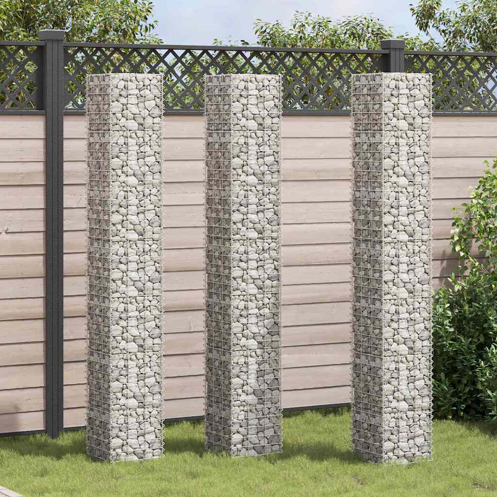 Fioriere Rialzate a Gabbione 3 pz 30x30x200 cm in Ferro