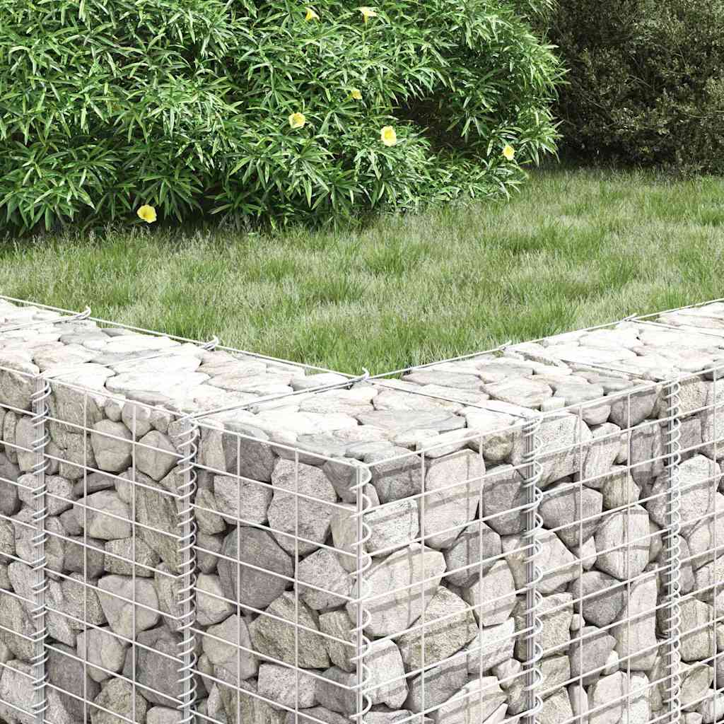 Fioriere Rialzate a Gabbione 3 pz 30x30x200 cm in Ferro
