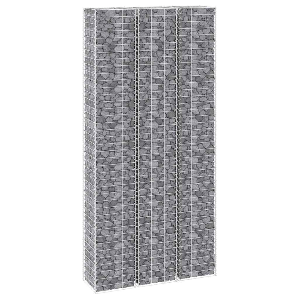 Fioriere Rialzate a Gabbione 3 pz 30x30x200 cm in Ferro