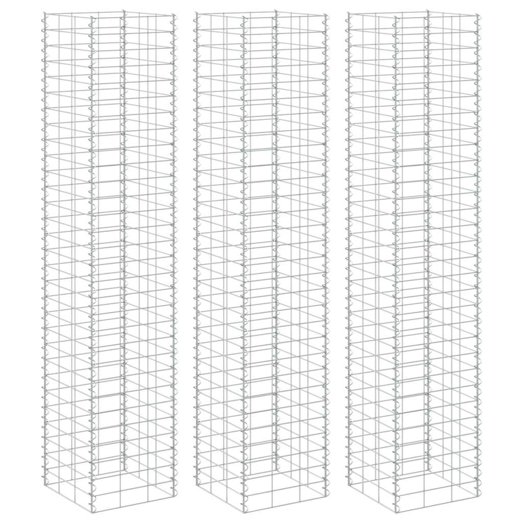 Fioriere Rialzate a Gabbione 3 pz 30x30x200 cm in Ferro