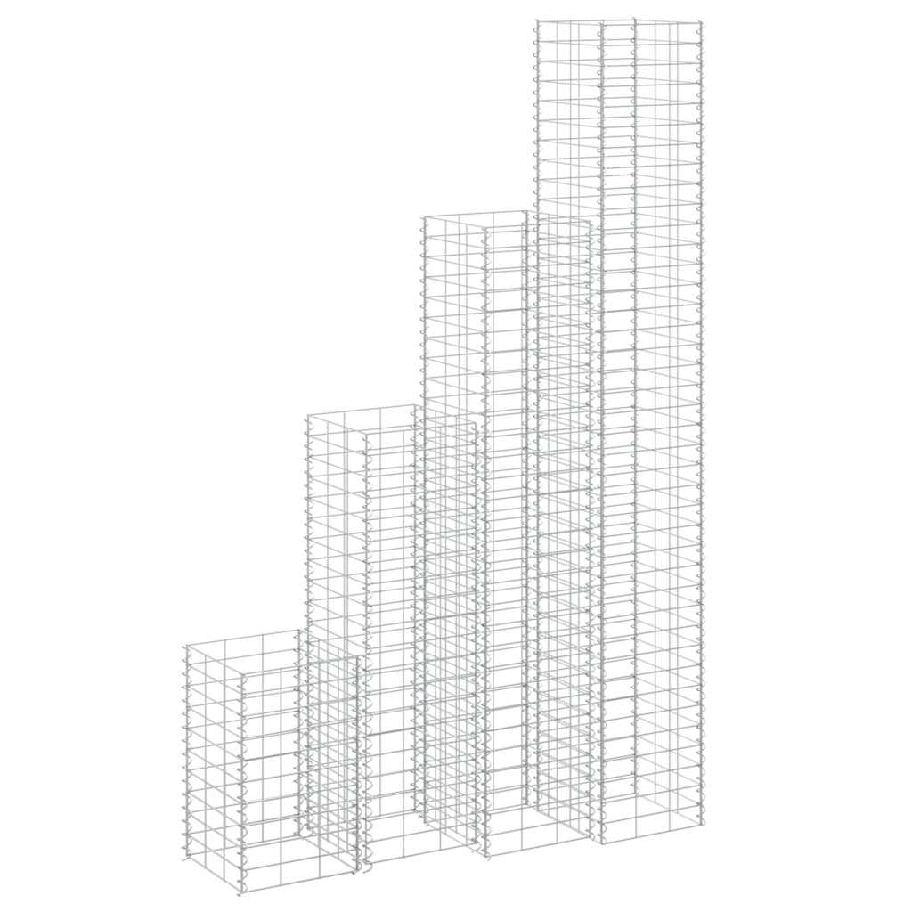 Fioriere Rialzate Gabbione 4 pz 30x30x50/100/150/200 cm Ferro
