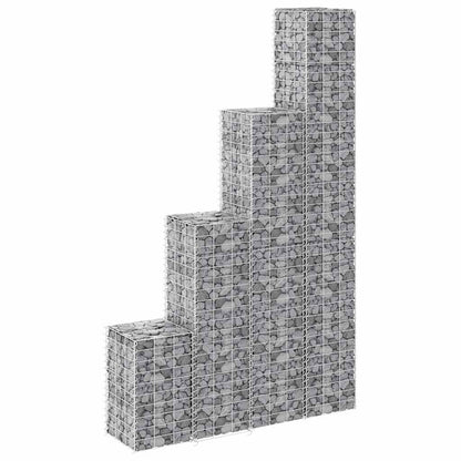 Fioriere Rialzate Gabbione 4 pz 30x30x50/100/150/200 cm Ferro