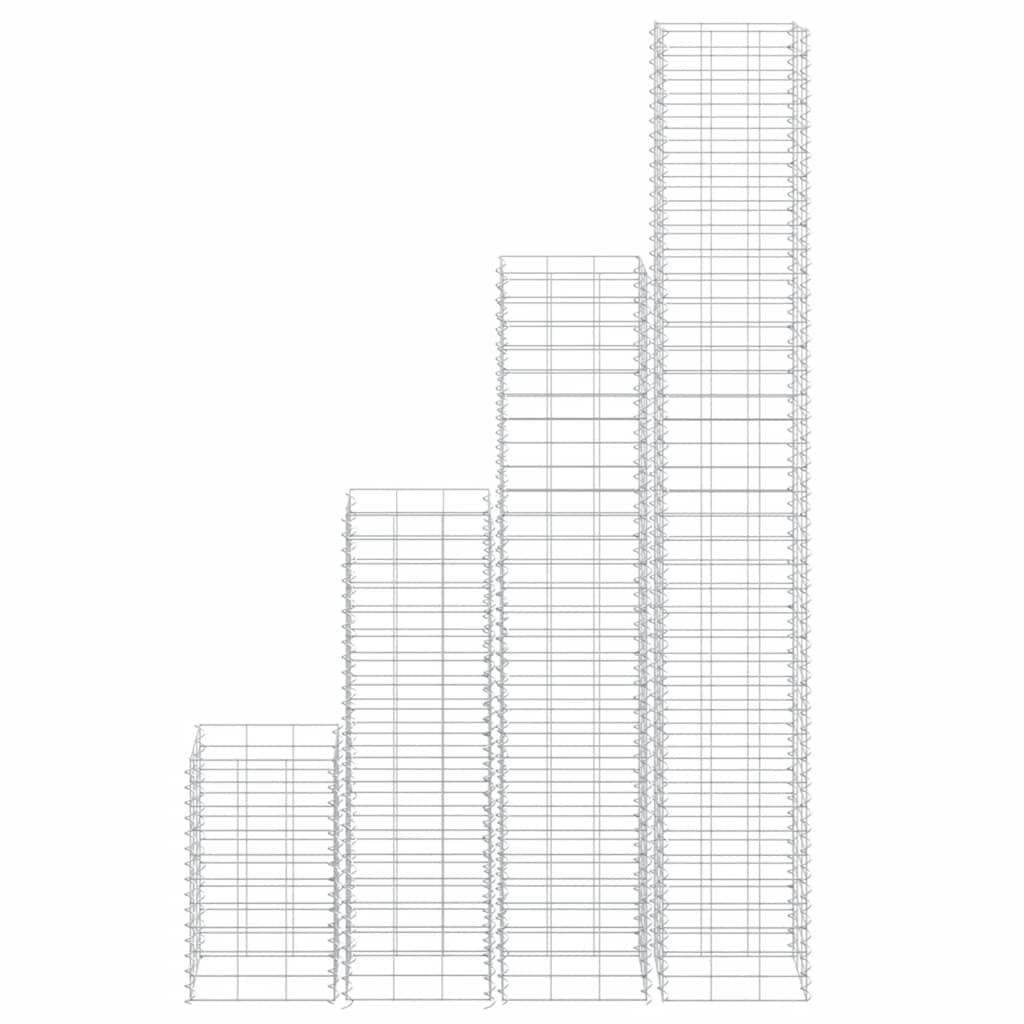 Fioriere Rialzate Gabbione 4 pz 30x30x50/100/150/200 cm Ferro | homemem39