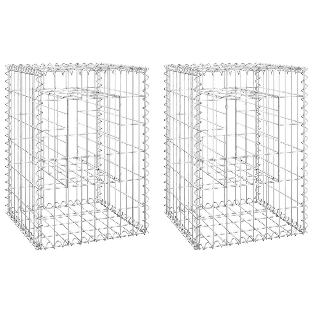 Cesti a Gabbione a Torre 2 pz 40x40x60 cm in Ferro | homemem39