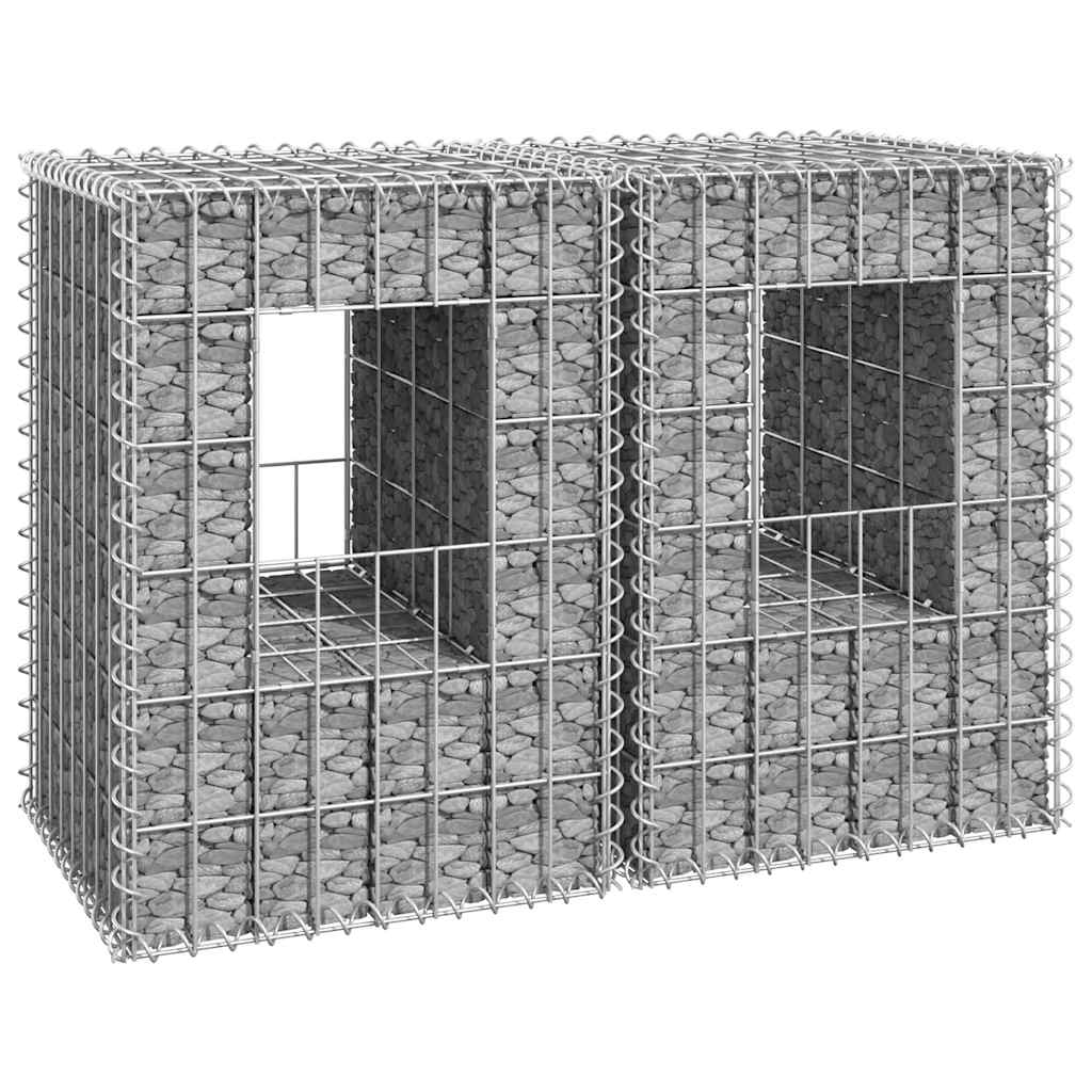 Cesti a Gabbione a Torre 2 pz 40x40x60 cm in Ferro | homemem39