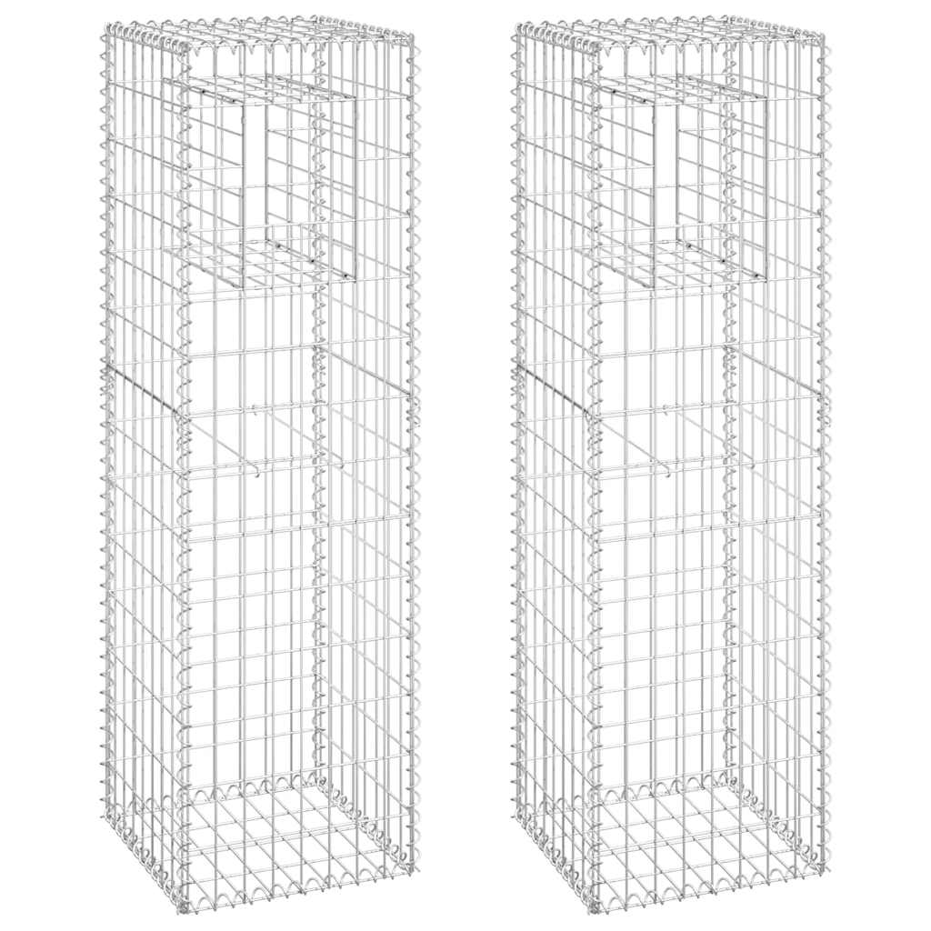 Cesti a Gabbione a Torre 2 pz 40x40x140 cm in Ferro | homemem39