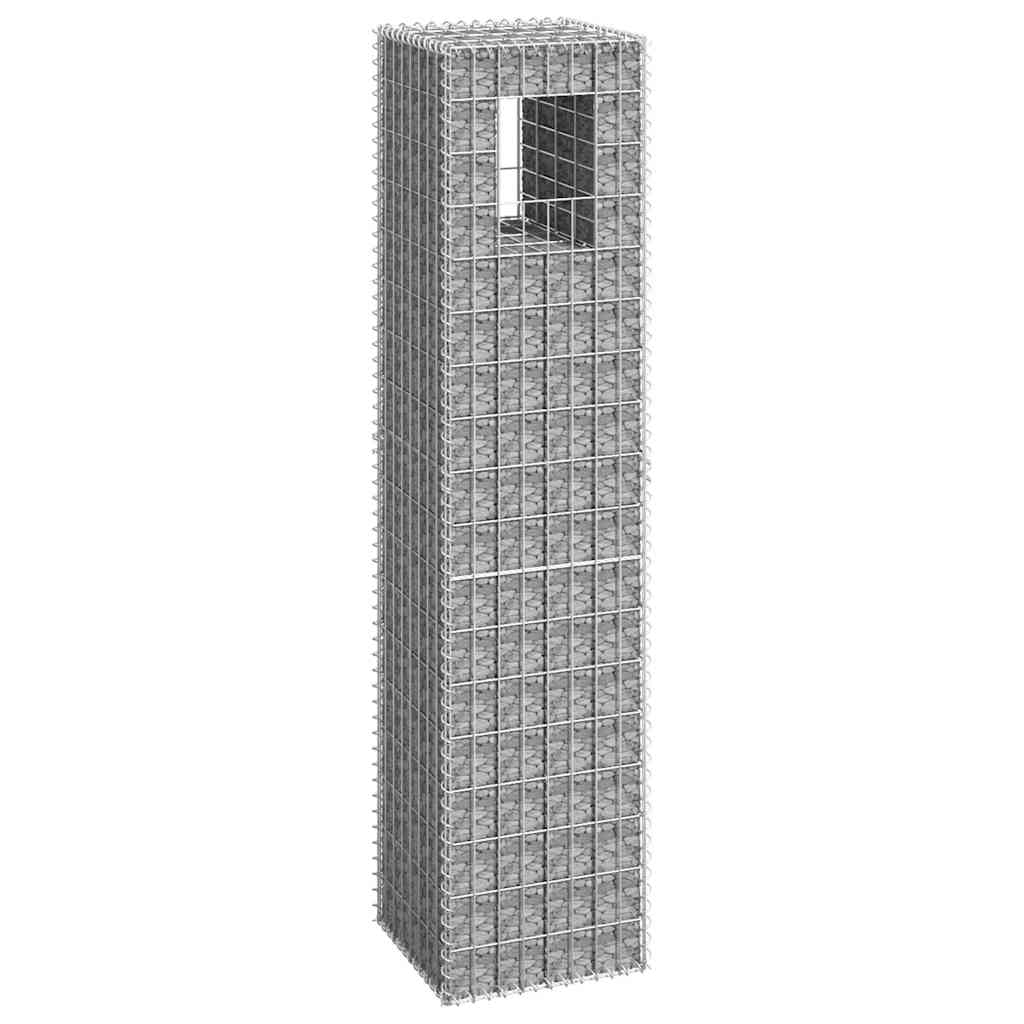 Cesto a Gabbione a Torre 40x40x180 cm in Ferro | homemem39