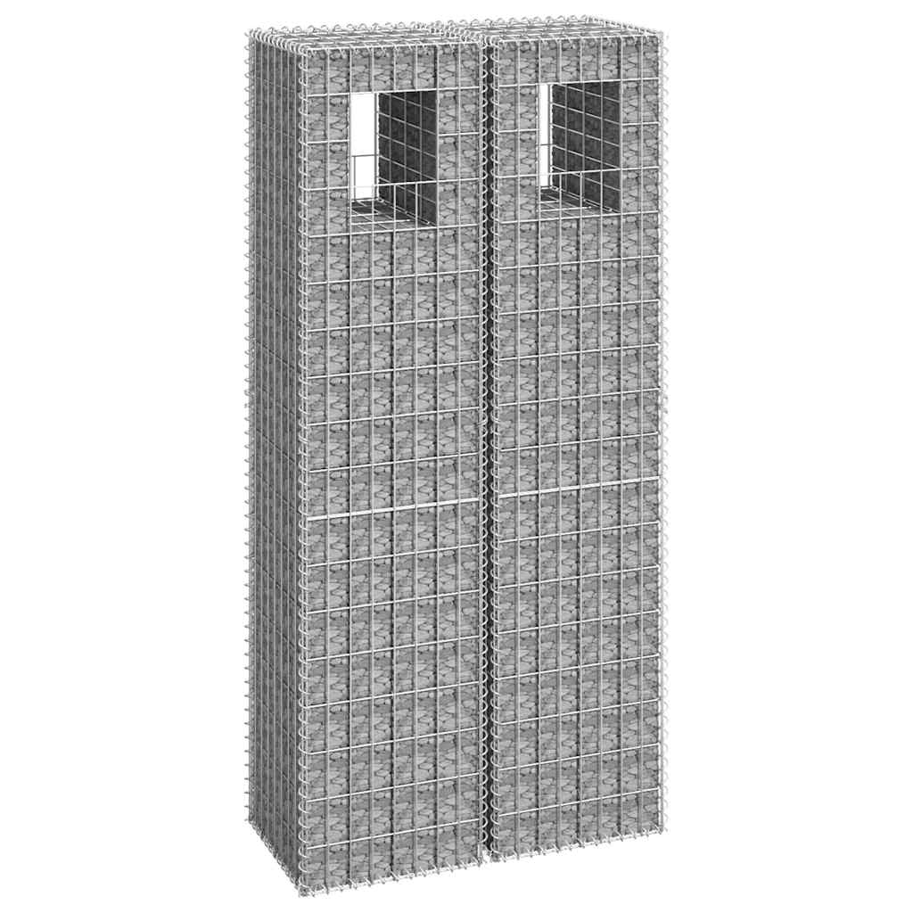 Cesti a Gabbione a Torre 2 pz 40x40x180 cm in Ferro | homemem39