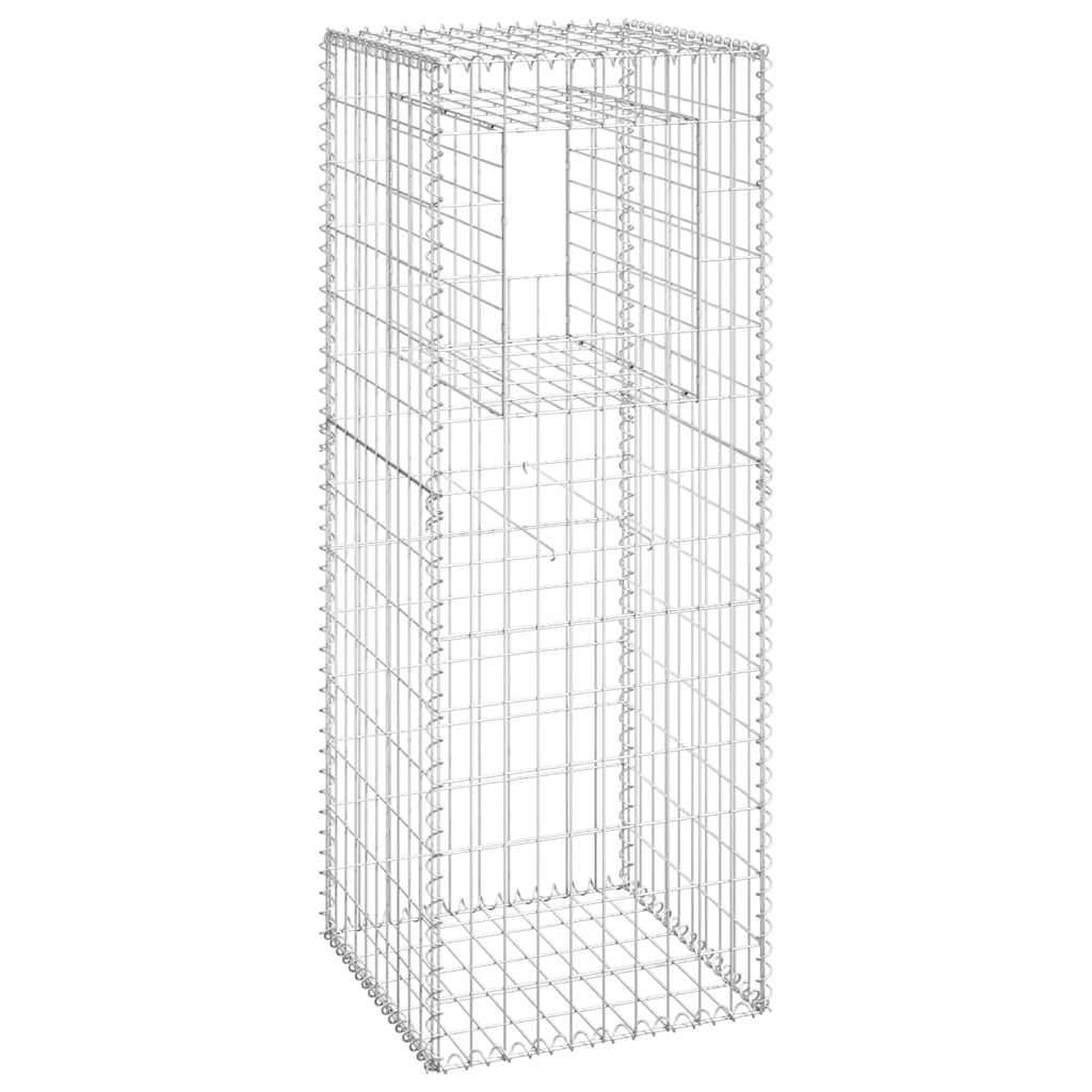 Cesto a Gabbione a Torre 50x50x140 cm in Ferro | homemem39