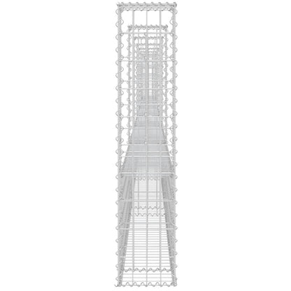 Cesto Gabbione a U con 8 Pali in Ferro 860x20x100 cm